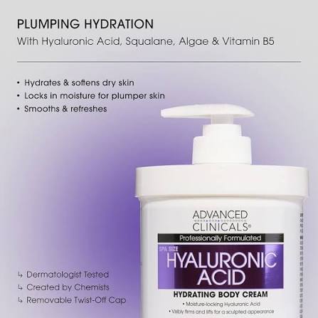 Advanced Clinicals, Hyaluronic Acid, Instant Skin Hydrator, 16 oz (454 g)