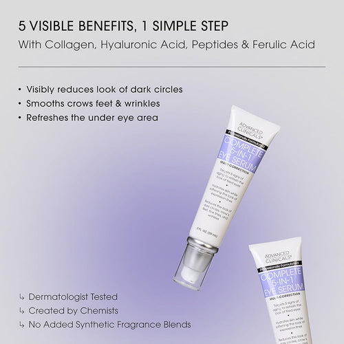 Advanced Clinicals, Complete 5-in-1 Eye Serum, Multi-Correction, 2 fl oz (59 ml)