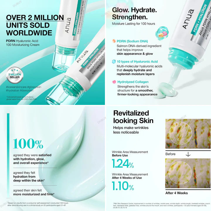 Anua PDRN Hyaluronic Acid 100 Moisturizing Cream 60 ml