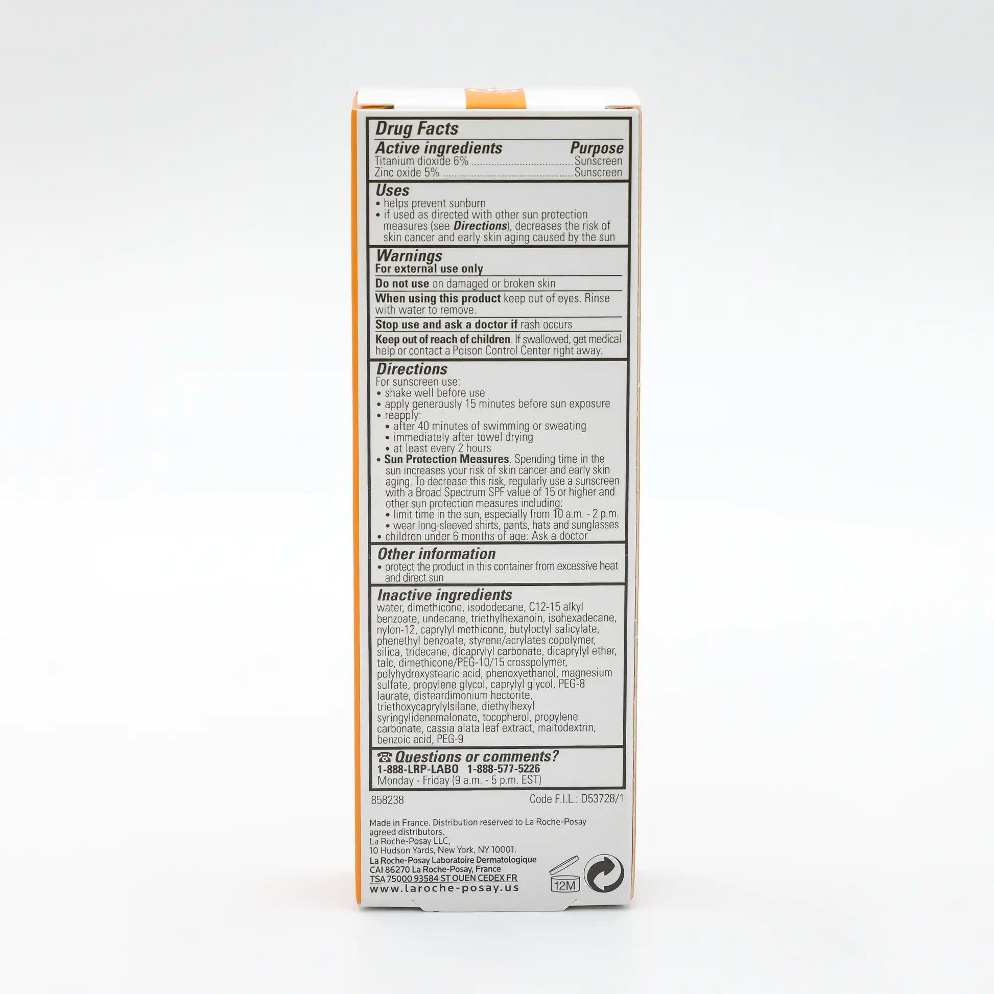 LA ROCHE POSAY ANTHELIOS MINERAL ZINC OXIDE SUNSCREEN SPF 50 FOR FACE