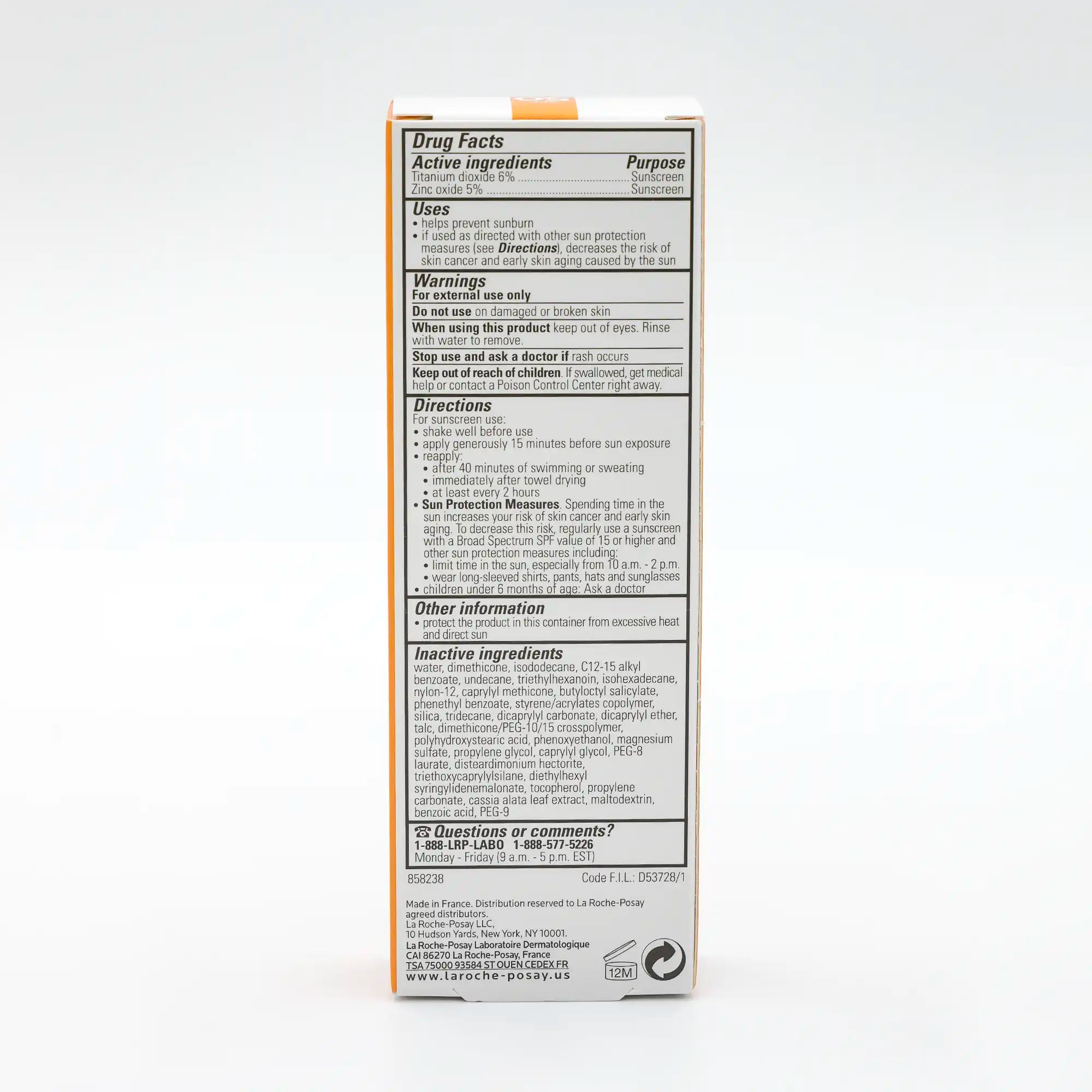 LA ROCHE POSAY ANTHELIOS MINERAL ZINC OXIDE SUNSCREEN SPF 50 FOR FACE