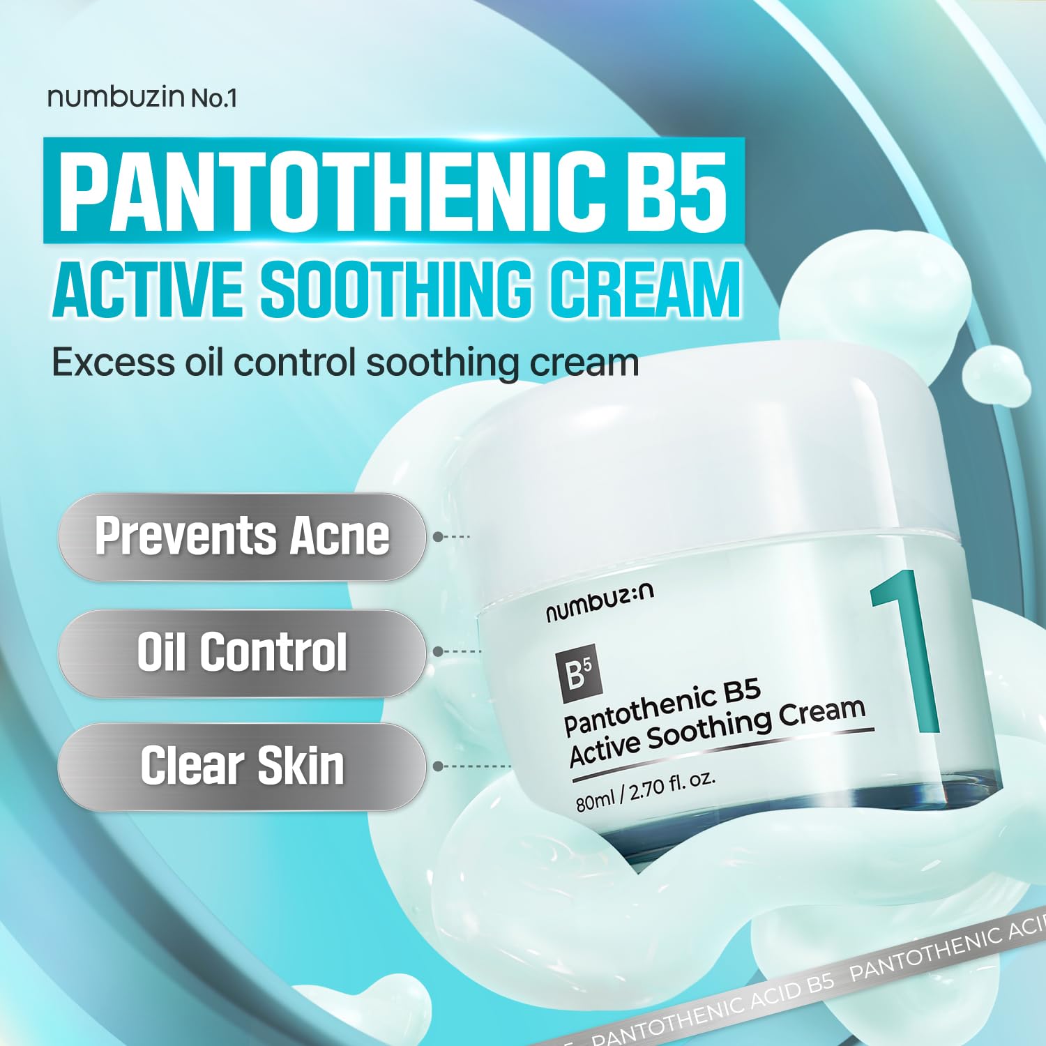 Numbuzin, No.1 Pantothenic B5 Active Soothing Cream (80 ml)
