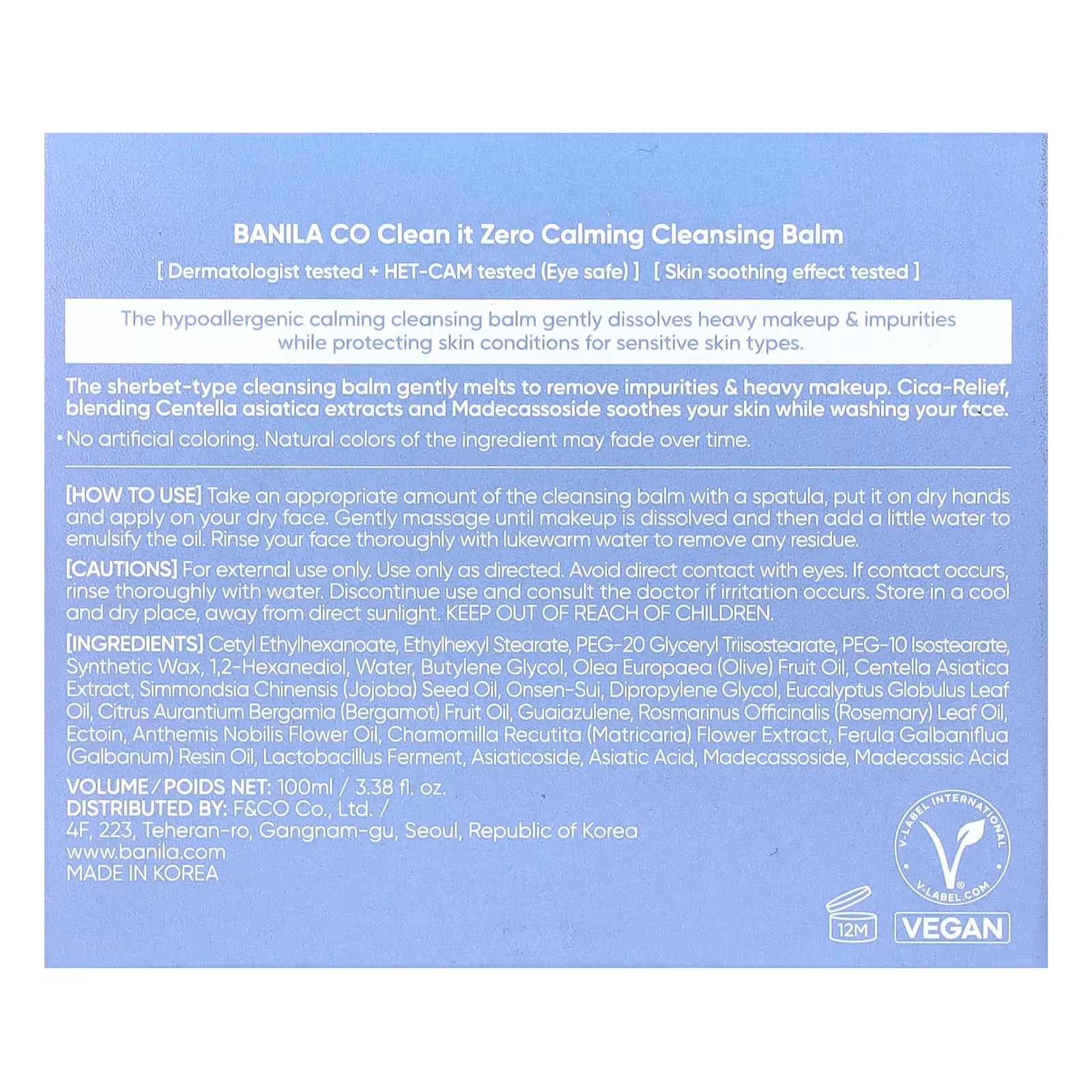 Banila Co - Clean It Zero, Calming Cleansing Balm, 3.38 fl oz (100 ml)