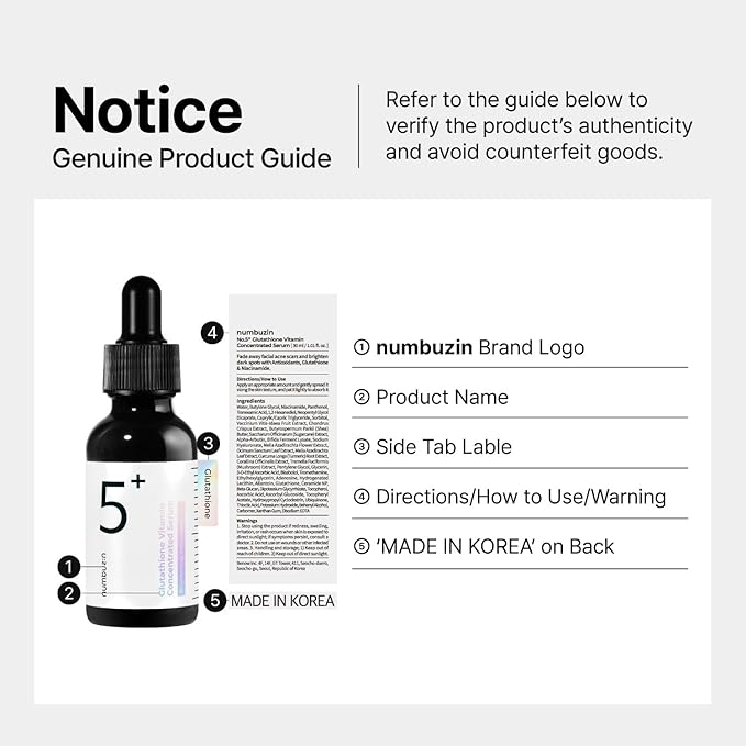 Numbuzin No 5 serum Glutathione Vitamin Concentrated Serum 30ml